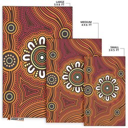 Australia Aboriginal Inspired Area Rug -  Aboriginal Connection Concept Art Background