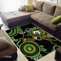 Custom Matildas NAIDOC Week Area Rug Australia Kangaroo Keep The Fire Burning Black