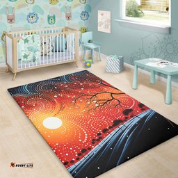 Australia Aboriginal Area Rug - Aboriginal Dot Painting Style Art Dreamtime Story Area Rug