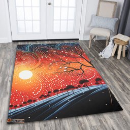 Australia Aboriginal Area Rug - Aboriginal Dot Painting Style Art Dreamtime Story Area Rug