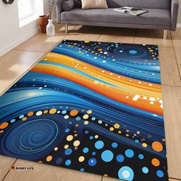 Australia Dreaming Aboriginal Area Rug - Aboriginal Indigenous Dot Painting Dream Art Inspired Area Rug