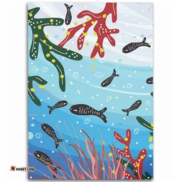 Australia Aboriginal Area Rug - Underwater Concept Aboriginal Art With Fish Area Rug