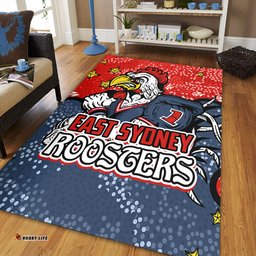 Sydney Roosters Custom Area Rug - Team With Dot And Star Patterns For Tough Fan Area Rug