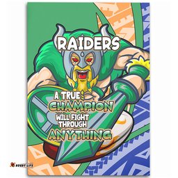 Canberra Raiders Area Rug - A True Champion Will Fight Through Anything With Polynesian Patterns