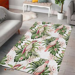 Australia Pink Cockatoo Area Rug Aussie Orchids Seamless Pattern