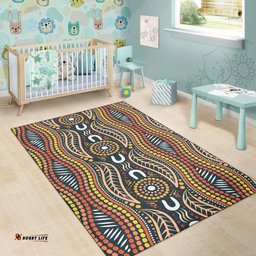 Australia Aboriginal Inspired Area Rug - Aboriginal Dot Design Seamless Background