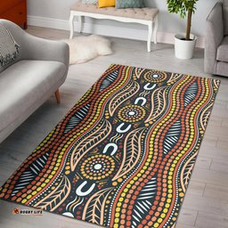 Australia Aboriginal Inspired Area Rug - Aboriginal Dot Design Seamless Background