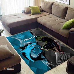 Custom NRL Panthers And Sharks Rugby 2024 Area Rug Go Champions Dynamic Version