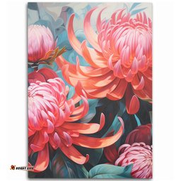 Australia Waratah Area Rug - Waratah Oil Painting Abstract Ver5 Area Rug