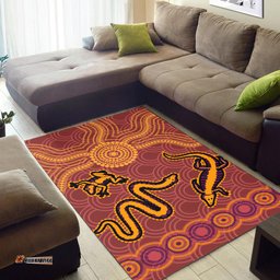 Australia Aboriginal Inspired Area Rug - Indigenous Animal Aboriginal Inspired Dot Painting Style