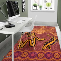 Australia Aboriginal Inspired Area Rug - Indigenous Animal Aboriginal Inspired Dot Painting Style