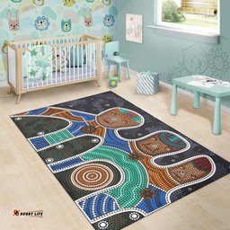 Australia Aboriginal Inspired Area Rug - Friendship Aboriginal Style