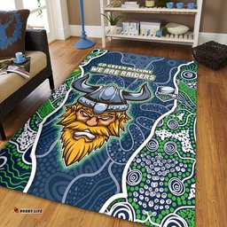 Canberra Raiders Grand Final Custom Area Rug - Custom Raiders Contemporary Style Of Aboriginal Painting Area Rug