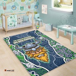 Canberra Raiders Grand Final Custom Area Rug - Custom Raiders Contemporary Style Of Aboriginal Painting Area Rug