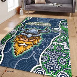 Canberra Raiders Grand Final Custom Area Rug - Custom Raiders Contemporary Style Of Aboriginal Painting Area Rug