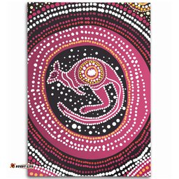 Australia Aboriginal Area Rug - Aboriginal Background Featuring Kangaroo Dot Design Area Rug