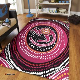 Australia Aboriginal Area Rug - Aboriginal Background Featuring Kangaroo Dot Design Area Rug