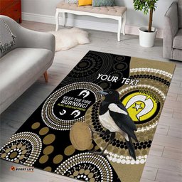 Custom AFL Collingwood NAIDOC Week Area Rug Keep The Fire Burning Indigenous Art