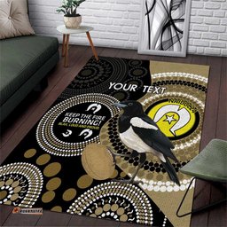Custom AFL Collingwood NAIDOC Week Area Rug Keep The Fire Burning Indigenous Art