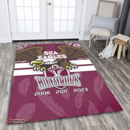Manly Warringah Sea Eagles Area Rug Talent Win Games But Teamwork And Intelligence Win Championships With Aboriginal Style