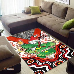 St. George Illawarra Dragons Christmas Area Rug - Custom Christmas Green Dragons Indigenous Area Rug