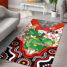 St. George Illawarra Dragons Christmas Area Rug - Custom Christmas Green Dragons Indigenous Area Rug