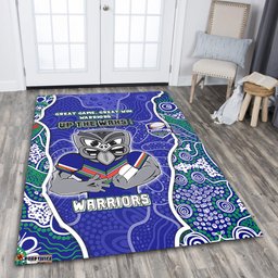 New Zealand Warriors Grand Final Custom Area Rug - Custom New Zealand Warriors With Contemporary Style Of Aboriginal Painting  Area Rug