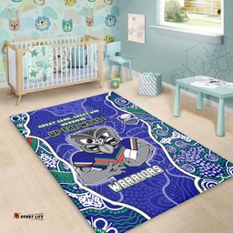 New Zealand Warriors Grand Final Custom Area Rug - Custom New Zealand Warriors With Contemporary Style Of Aboriginal Painting  Area Rug