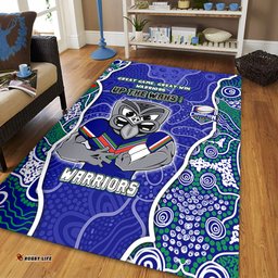 New Zealand Warriors Grand Final Custom Area Rug - Custom New Zealand Warriors With Contemporary Style Of Aboriginal Painting  Area Rug