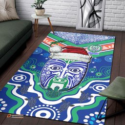 New Zealand Warriors Christmas Area Rug - Custom New Zealand Warriors Christmas Indigenous Rug