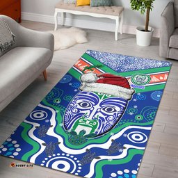 New Zealand Warriors Christmas Area Rug - Custom New Zealand Warriors Christmas Indigenous Rug