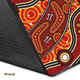 Australia Aboriginal Inspired Area Rug - Aboriginal Inspired Dot Art Painting With Handprints