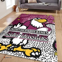 Manly Warringah Sea Eagles Area Rug - Team With Dot And Star Patterns For Tough Fan Area Rug