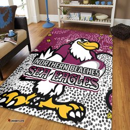 Manly Warringah Sea Eagles Area Rug - Team With Dot And Star Patterns For Tough Fan Area Rug