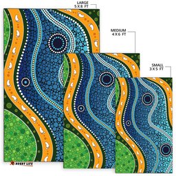 Australia Aboriginal Inspired Area Rug - Aboriginal Inspired style of background depicting nature