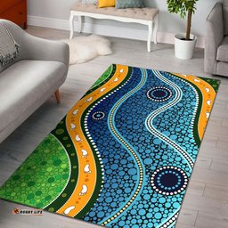 Australia Aboriginal Inspired Area Rug - Aboriginal Inspired style of background depicting nature