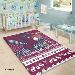Manly Warringah Sea Eagles Area Rug - Australia Ugly Xmas With Aboriginal Patterns For Die Hard Fans