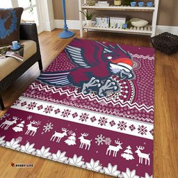 Manly Warringah Sea Eagles Area Rug - Australia Ugly Xmas With Aboriginal Patterns For Die Hard Fans