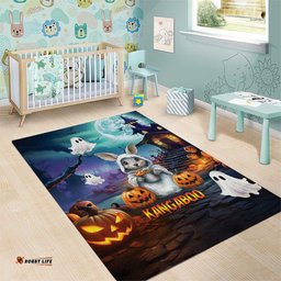 Happy Kangaboo Area Rug Kangaroo and Halloween Haunted House
