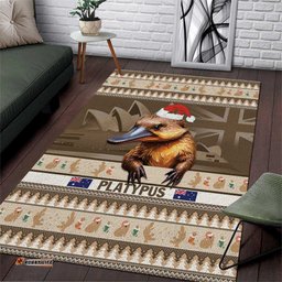 Aussie Platypus Area Rug Merry Christmas