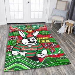 South Sydney Rabbitohs Custom Area Rug - For Our Elders Home Jersey Area Rug