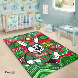 South Sydney Rabbitohs Custom Area Rug - For Our Elders Home Jersey Area Rug