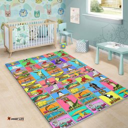 Australia Area Rug - Australia's Iconic Big Things Postage Stamps Style Area Rug