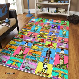 Australia Area Rug - Australia's Iconic Big Things Postage Stamps Style Area Rug