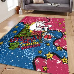 Brisbane Broncos Christmas Custom Area Rug - Let's Get Lit Chrisse Pressie Area Rug