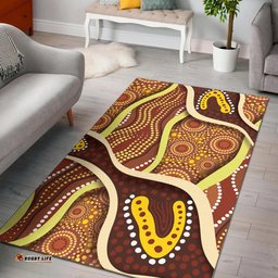 Australia Aboriginal Inspired Area Rug - Indigenous Art Aboriginal Inspired Dot Painting Style 5