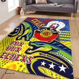 Parramatta Eels Naidoc Week Custom Area Rug - Parramatta Eels Naidoc Week For Our Elders With Dot Art Area Rug