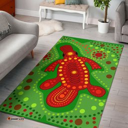 Australia Aboriginal Inspired Area Rug - Platypus in Australian Aboriginal Inspired style