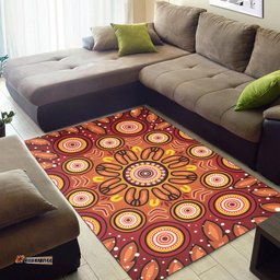 Australia Aboriginal Inspired Area Rug - Aboriginal Art Dot Painting 02
