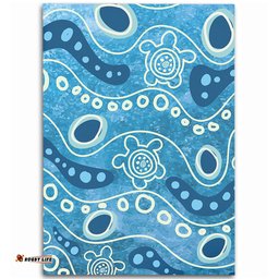 Australia Aboriginal Area Rug - River With Aboriginal Dot Art Inspired Area Rug